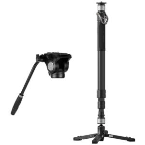 YC Onion Pineta Pro Carbon Fiber Monopod with Pedal Base and FH60 Fluid Head