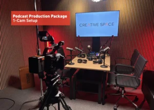 Podcast Production Package 1-Cam Setup, Ideal for 2-3 Speakers 